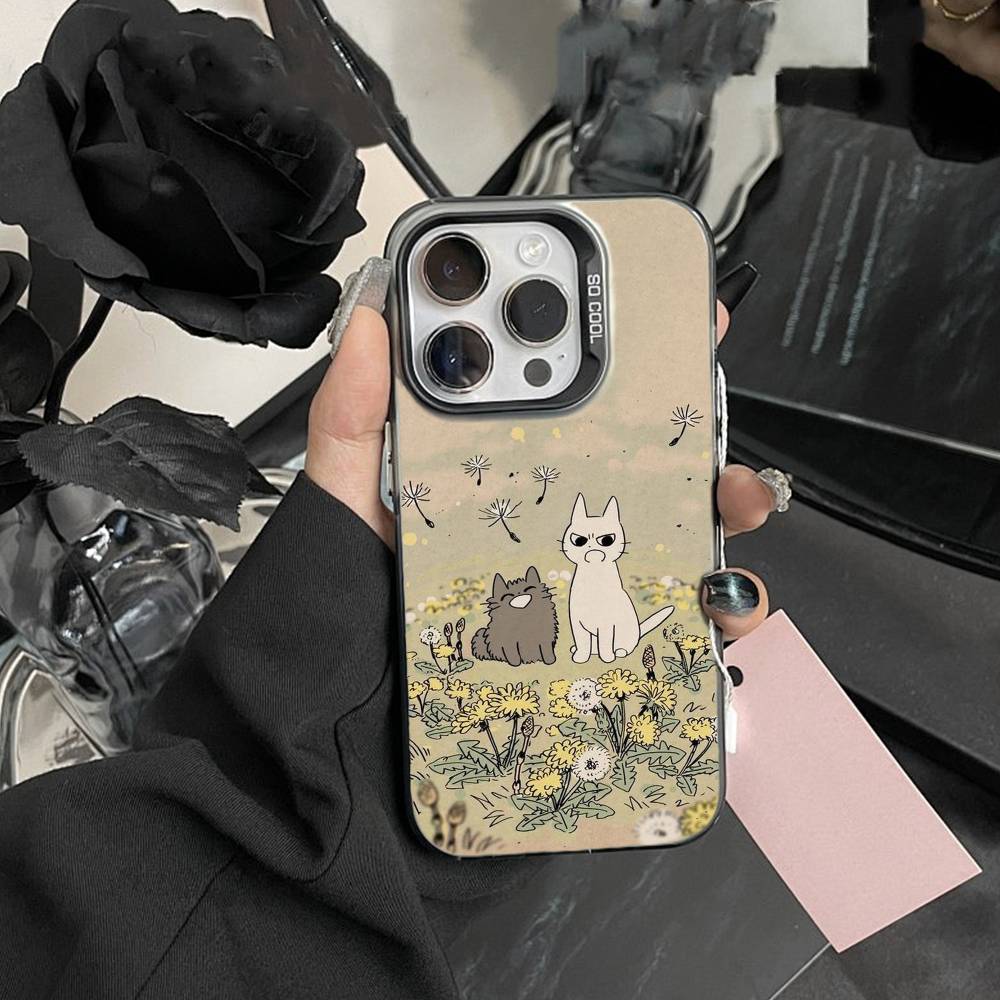 

Funny Cat Band Animal Phone Case For iPhone 17,16,15,14,13,12,Pro MAX Black Matte Shockproof Cover iPhone17