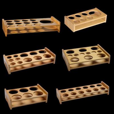 Suporte de Rack para Copos de Baijiu e Vinho Bambu Bullet – Exibição de Copos de Shot e Decantadores de Madeira
