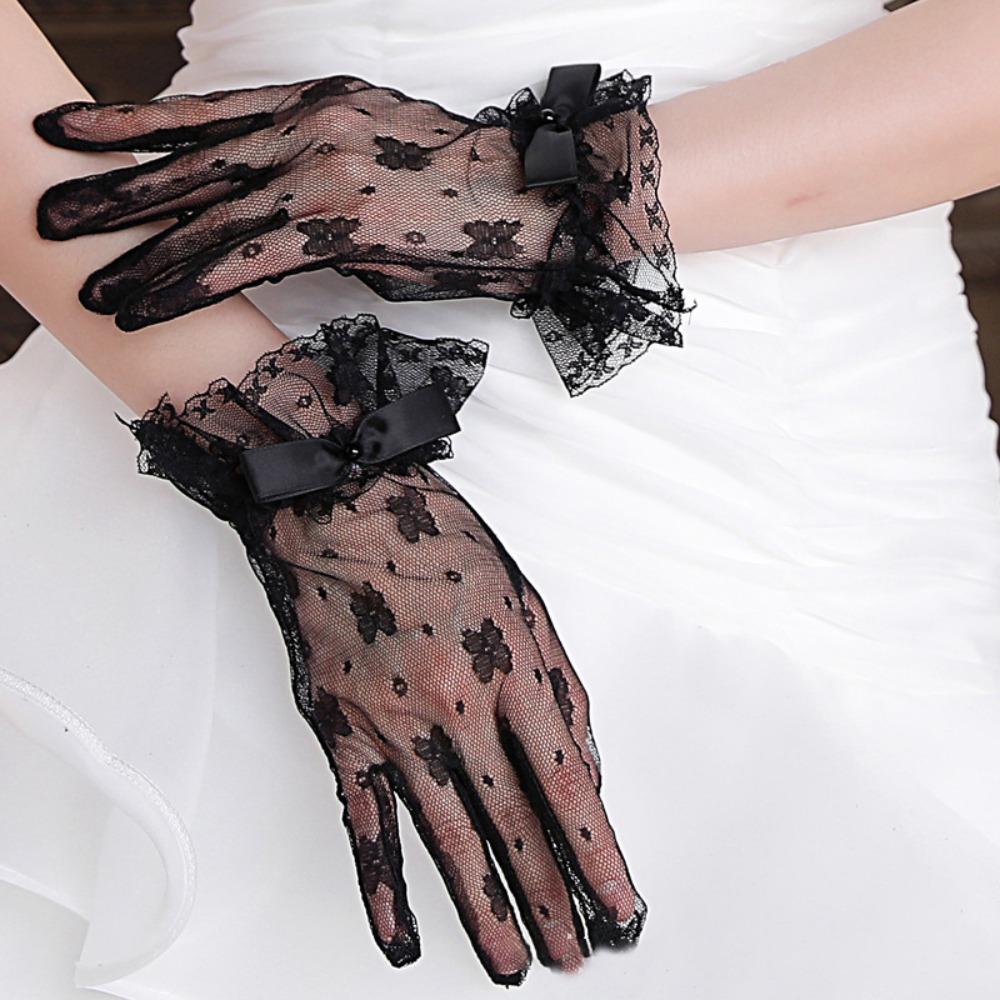 Short Party Gloves Lace Short Gloves New Mesh Gloves  Birthday