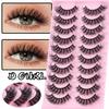 10 Pairs Of Thick Curled False Eyelashes, Lengthened End Of Eyes To Simulate Daily Eyelashes