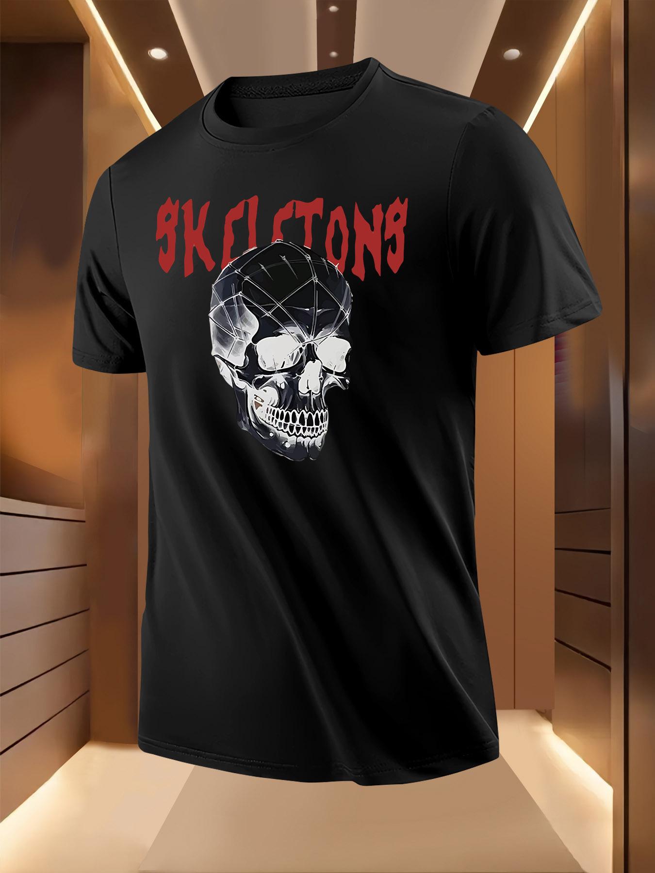 Black Tshirt with Red Skeletons Graphic Skull Design - ... L