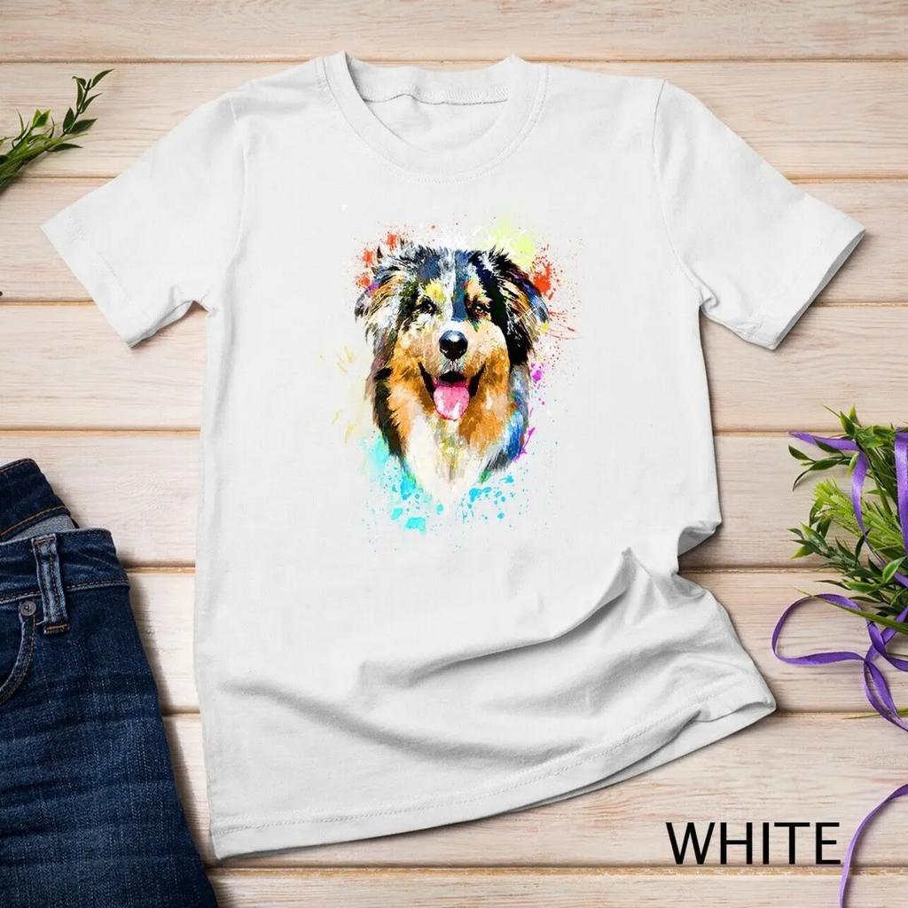 Aussie Splash Art Australian Shepherd Dog T shirt