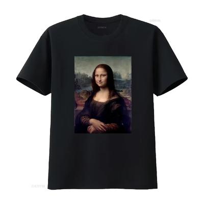 Μπλούζα Da Vinci Mona Lisa Εμβληματική Αναγεννησιακή Εκτύπωση Ιδανική για τους Λάτρεις της Διαχρονικής Ομορφιάς Vintage Πλυμένο Τεντωμένο
