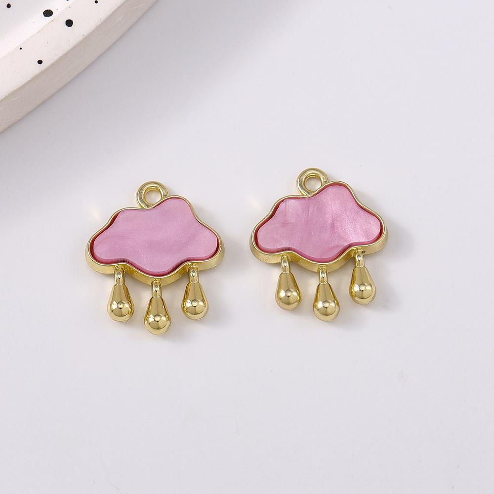 5pcs Cute Gemstone Cloud Raindrop Charms Pendants for Necklace Earrings Bracelet DIY Handmade Jewelry Accessories