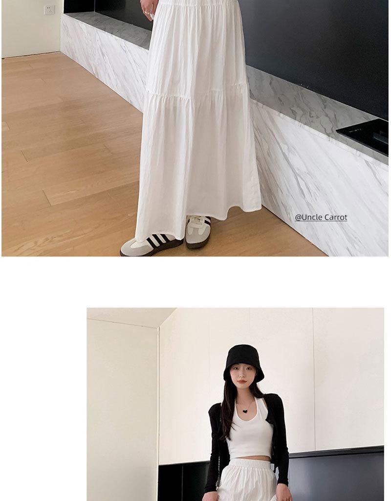 2026 New Style Women's Pink French Cake Skirt with Elastic Waistband - Spring/Summer Loose Slimming Half Skirt
