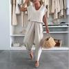 2025 Summer Women's Linen Ice Silk Casual Fashion Set