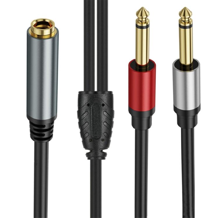 Music Engineer Double 6.35mm Mono Male to Stereo Female Y Adapter Cable 1/4 Mono Male Y Splitter Cord Multiple Length