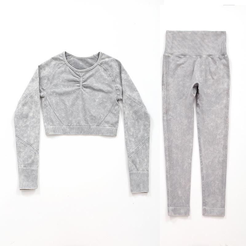 

Бесшовный комплект для йоги с эффектом песка: Быстросохнущая одежда для фитнеса и бега с эффектом подтяжки бедер Small