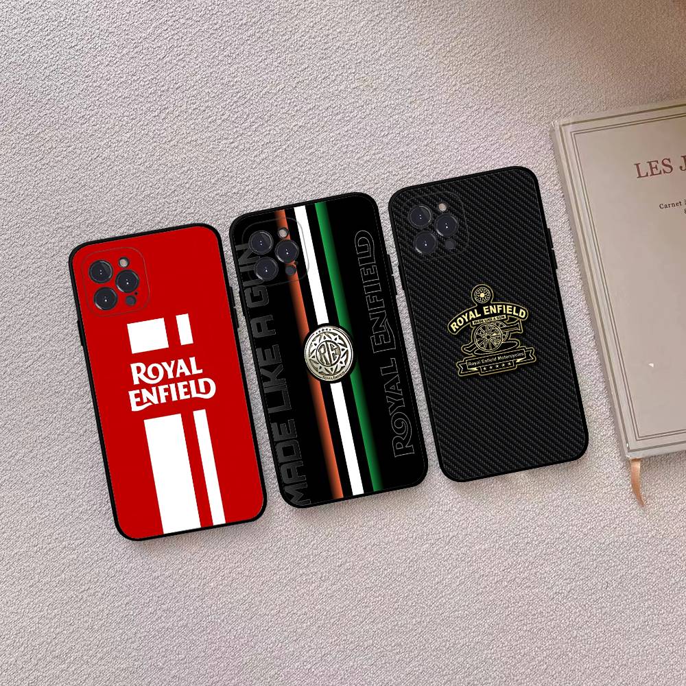 Coque de téléphone Logo R-ROYALS E-ENFIELDS Pour IPhone 17 16 15 14 13 12 Mini 11 Pro Plus Housse Souple en Silicone