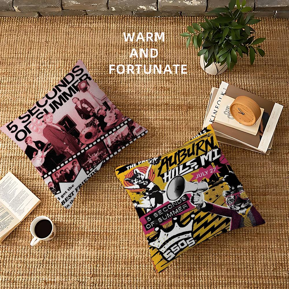 5 S-Seconds Of S-Summer Band Cushion Cover Car Throw Pillow Case For Sofa Car Christmas Gift 40X40Cm 45X45Cm