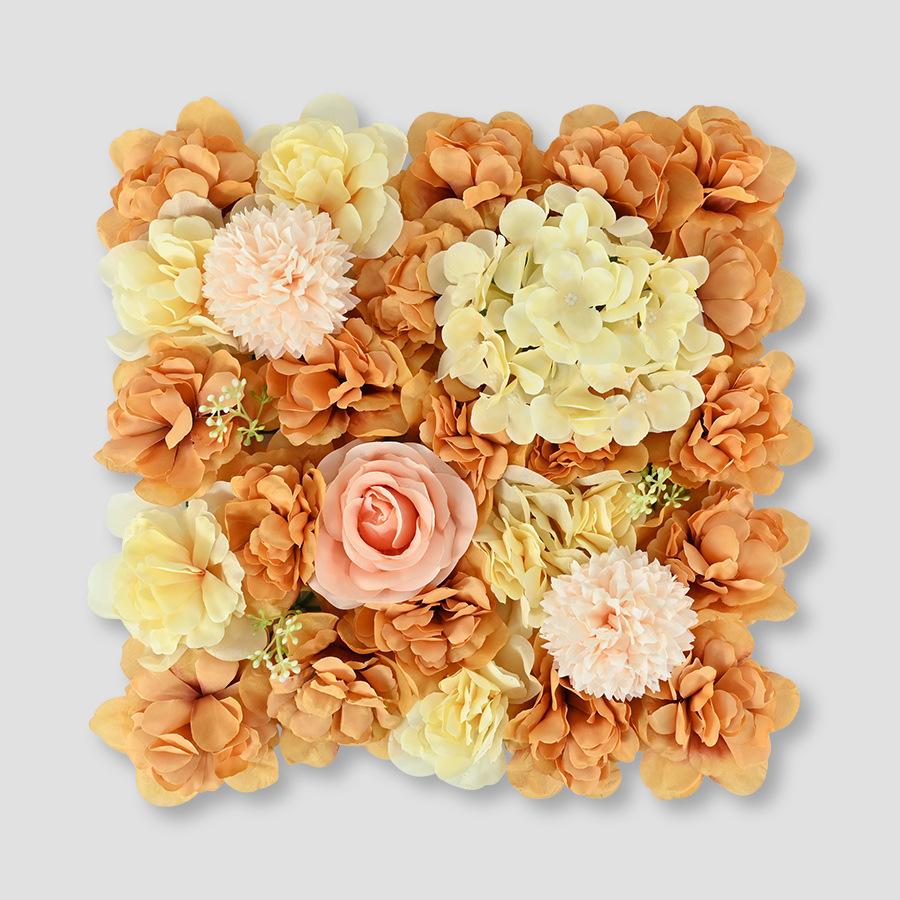 

Autumn Peony Hydrangea Simulation Flower Wall, Wedding Background Wall, Shopping Mall Store Wall Decoration, Living Room Bedroom Decoration Flower оранжевый