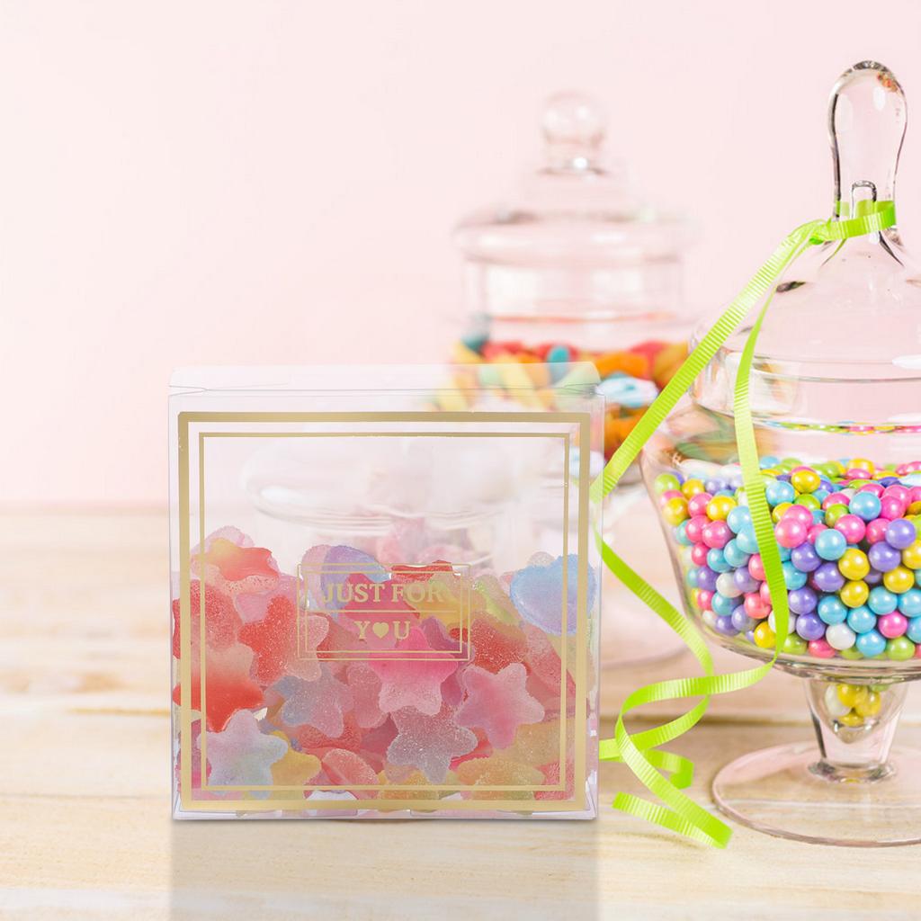 12pcs Candy Packaging Clear Pvc Treat For Wedding Shower Party Favor Boxes Bulk Mini Cake Boxes