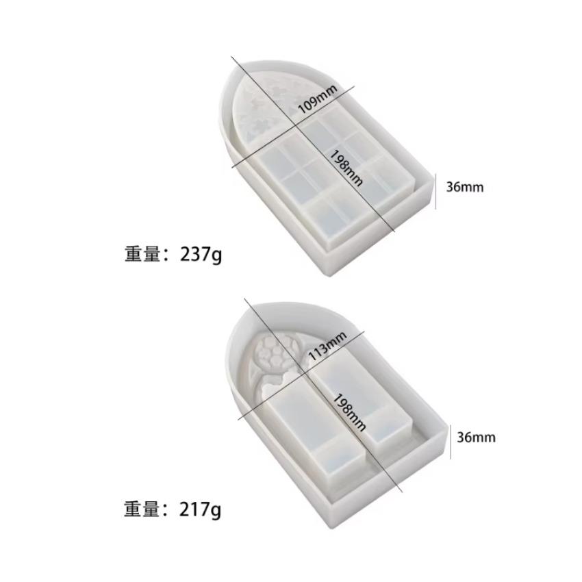 1 Pcs Jewelry Display Holder Tray DIY Dish Mold Church Window Crystal Epoxy Resin Mold Cabinet Storage Box Silicone Mould
