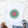 2024 Hot Sale Colorful Mandala Print Tshirt Girls Yoga Succulent Love T Shirt Women Zen Hobo Boho Paix Tshirt Female Streetwear