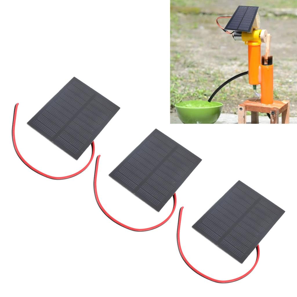2W Small Solar Panel Kit, Monocrystalline Solar Cell,   Science Project, Light Phone  , with Cable, for School, Outdoor Activities