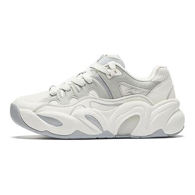 Duo Duo Shoes Comfortable Non-Slip Wear-Resistant Breathable Low-Top Dad Shoes Women Sneaker White Gray 122538888R-1