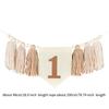 Boho 1st Birthday Party Decoration Banner Photo Prop for Girl Baby Shower Pink Wall Hangings Decorative for Kids Bedroom Gift