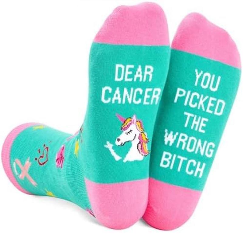 All-Cotton High-Tube Knitted Casual Sports Socks with Fun Letter Print on Soles