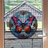 Retro Colorful Hummingbird Iris Window Glass Electrostatic Sticker Detachable Decorative Film Home Decoration