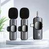 Lavalier Microphone Plug Instant Noise Omnidirectional Sound Simultaneous Ideal for Video Live Online and 3-in-1 Microphone/Smartphone Receiver,