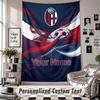 Custom Tapestry Wall Hanging, Bologna FC Personalized Name Text Home Wall Decor