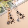 Pretty Bowknot Keychain Women Girls Beads Key Ring Pendants for Handbag Decor DIY Key Chain Jewelry Gift