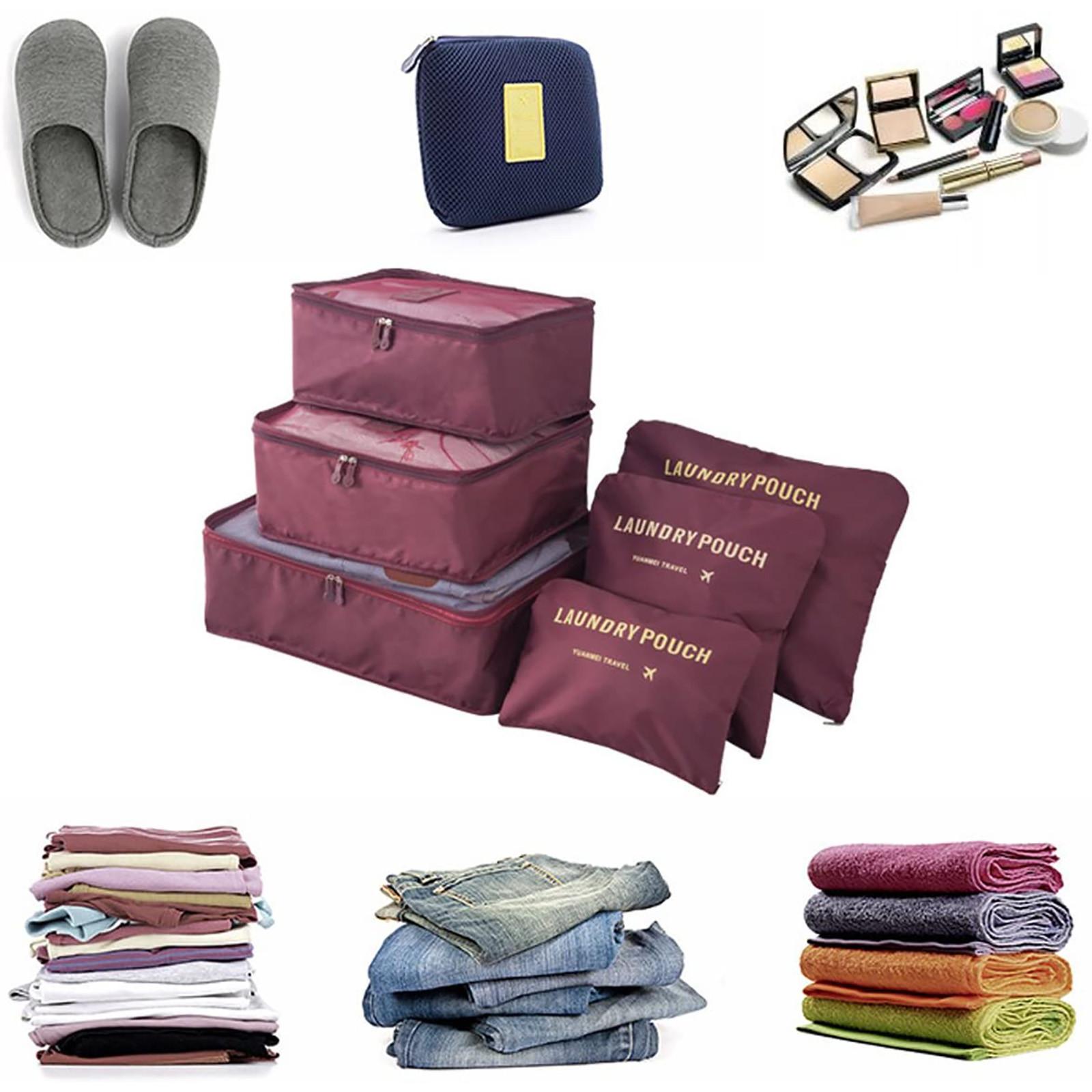 

Сумки для дорожной одежды-органайзера, упаковка из 6 водонепроницаемых сумок для хранения красный