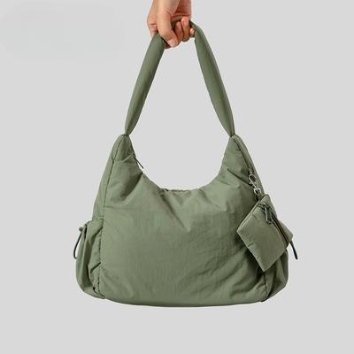 U-shape Nylon Shoulder Bag Female Literary Down Jacket Cotton Handbag Commuter Armpit Bag