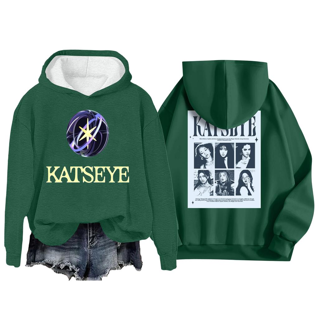 Women's Fashion Casual Long Sleeve Loose Printed Pullover Sports Long Sleeve Hooded Sweatshirt