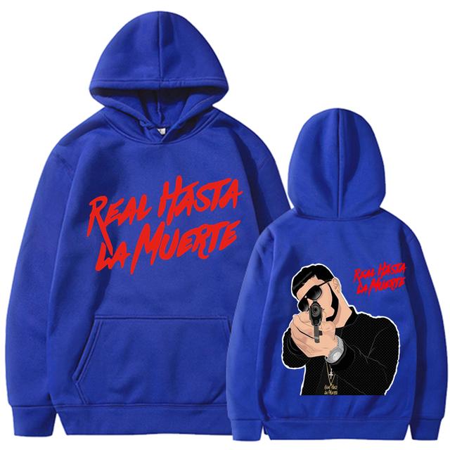 Nová hip-hop Unisex a dámská ležérní teplá sportovní mikina s kapucí Real Hasta La Muerte ležérní sportovní oblečení Unisex a dámské anime pulovry