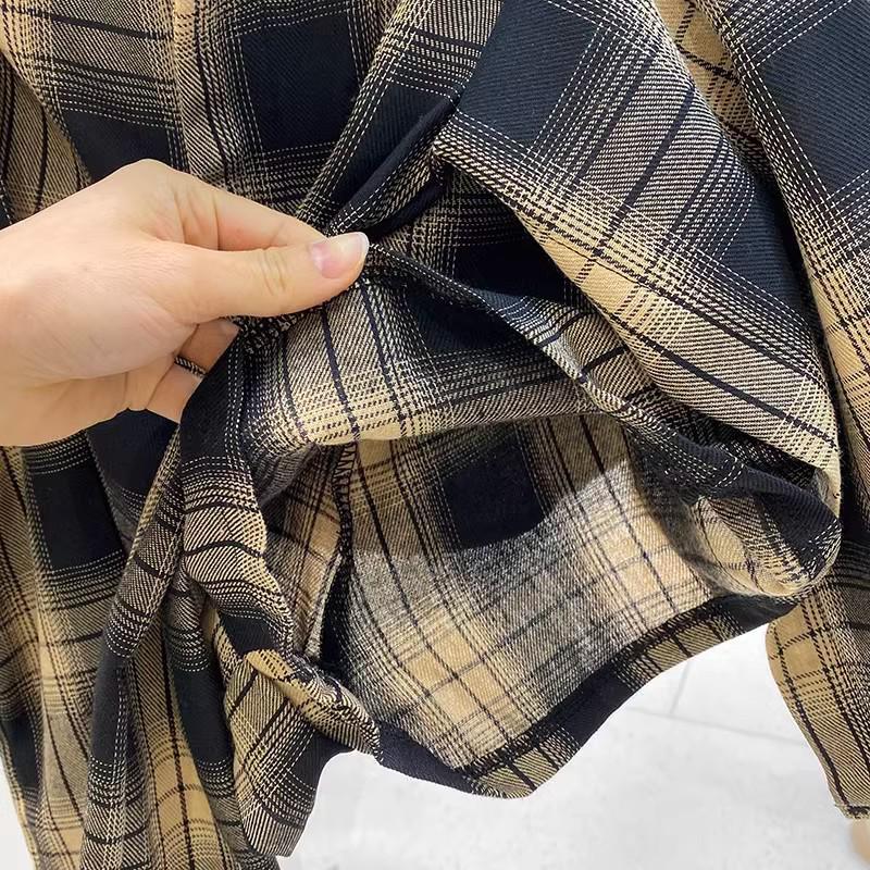 Hong Kong Style Sweet & Spicy High-Waisted Plaid Skorts - Women's Summer 2026 Slim Fit