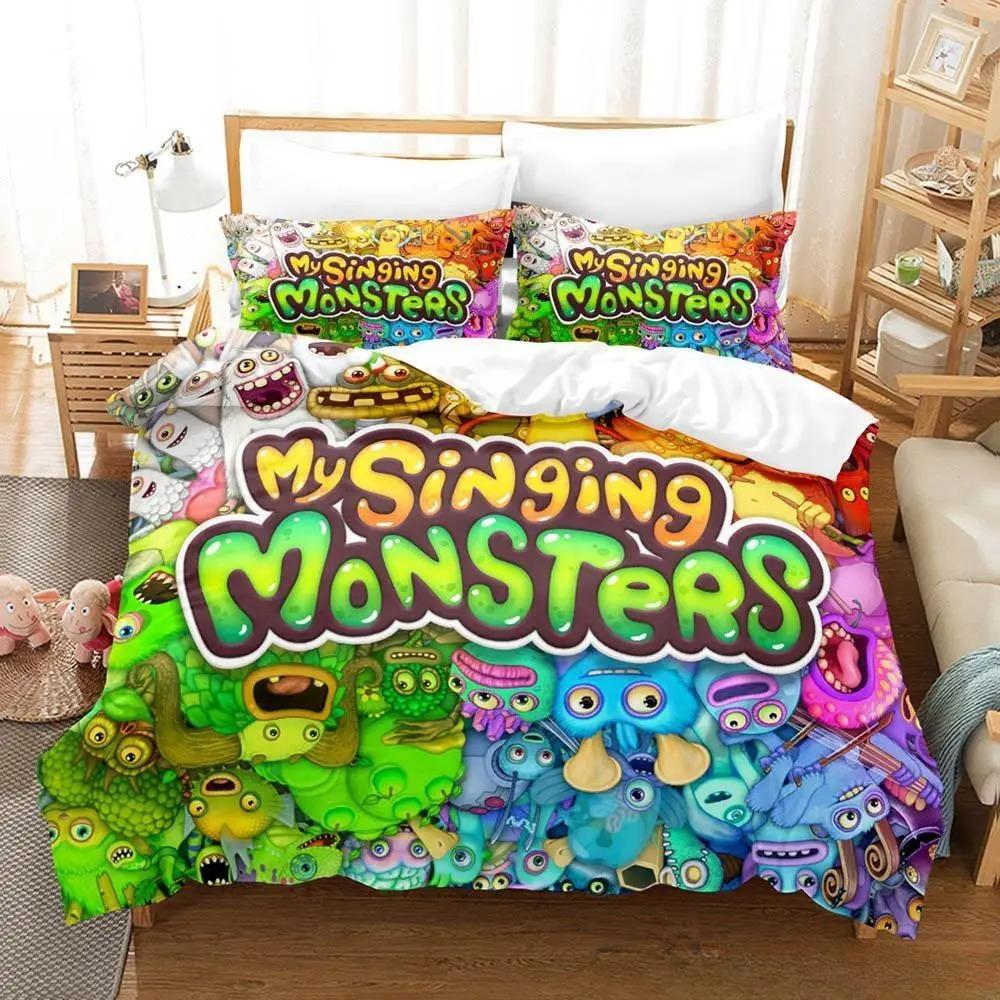Spiel My Singing Monsters Bettwäscheset Einzelbett Twin Full Queen King Size Bettset Erwachsener Kind Schlafzimmer Bettbezugsets Heimtextilien