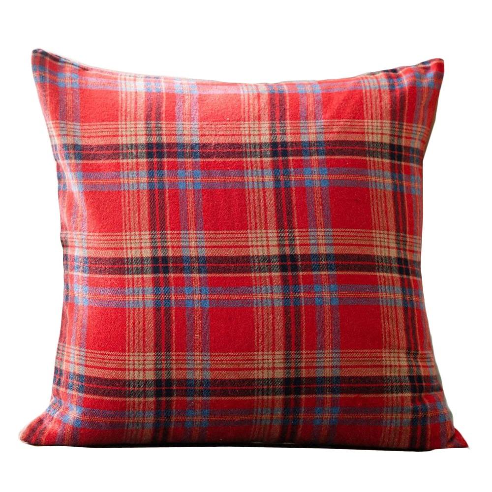 

Grid Pattern Christmas Pillowcase Christmas Tree Cushion Cover Throw Pillowcover Sofa/Bed Style 2
