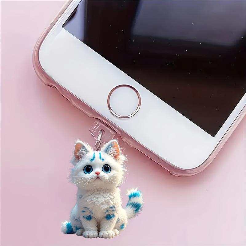 Acrylic Blue Stripe Cat Dust Plug