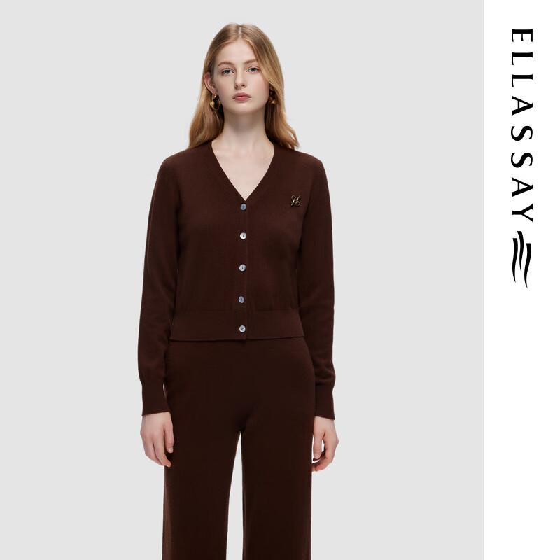 

ELLASSAY Женский свитер с V-образным вырезом из 100% мериносовой шерсти S