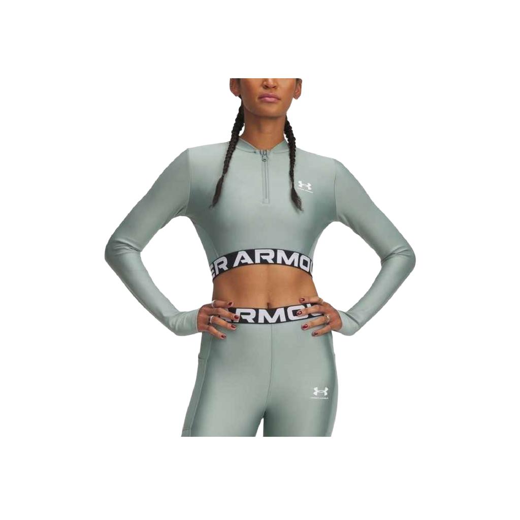 Under Armour HeatGear Logo Comfortable Soft Short Sleeve T-Shirt Women tops Lime-Green 1388692-348