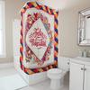 TU Bathroom Shower Curtain Christmas Santa Claus Festive Holiday Pattern Waterproof Decor