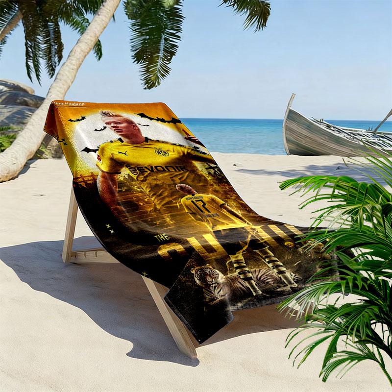 Erling Haaland Glory Beach Towel, Large Soft Quick Dry Towel for Beach Camping Swimming