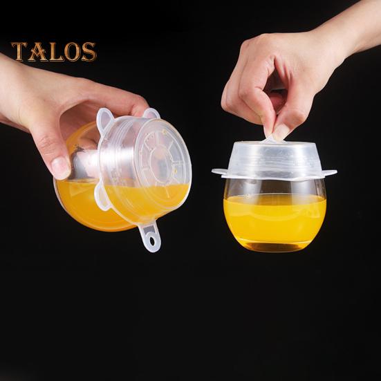 6Pcs Silicone Lid Cover Set Spill-proof Leak-proof Kitchen Helper Multi-size Fresh-keeping Lids for Containers High Low Temp Resistant Bowl Covers