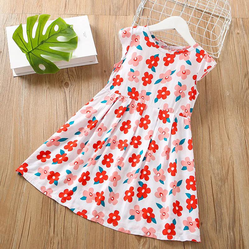 Children's Dress Girls Summer Dress Children's Embroidery Princess Skirt Baby Thin Solid A-line Sleeveless Skirt