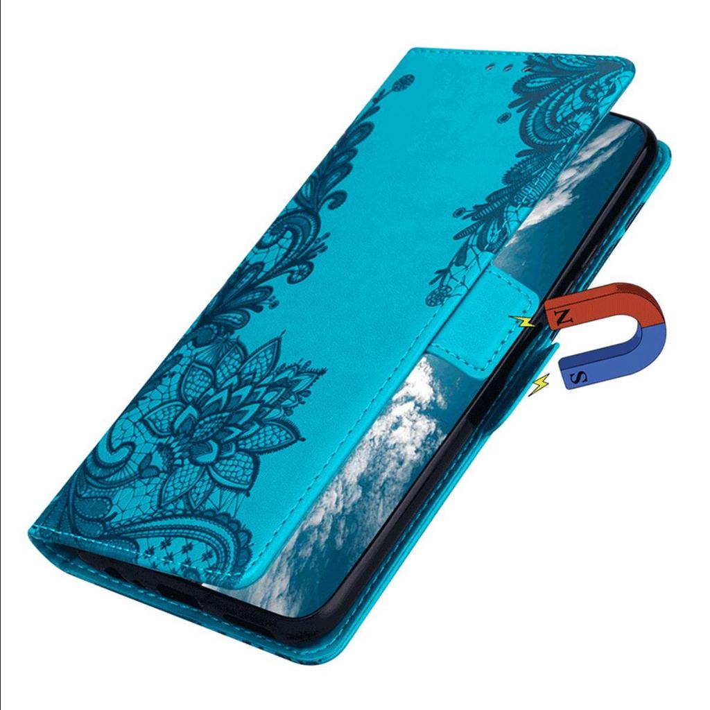 Lace Floral Print PU Leather Flip Wallet Phone Case for Xiaomi Mi 11 Lite 5G NE,5G,4G Cover
