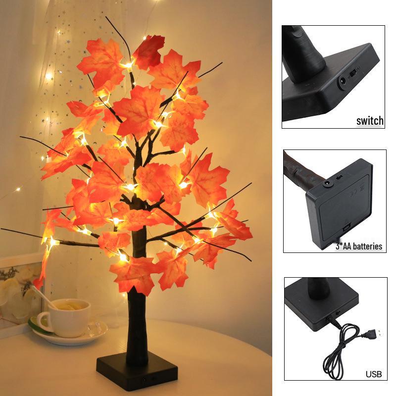LED Maple Leaf Harvest Festival Lights - Atmospheric Thanksgiving Room Decoration Night Light