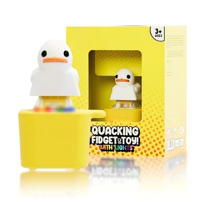 

Duck Quacking Fidgets Toy Interactive Duck Keychain That Lights Up And Makes Sound For Kids And Adults белый
