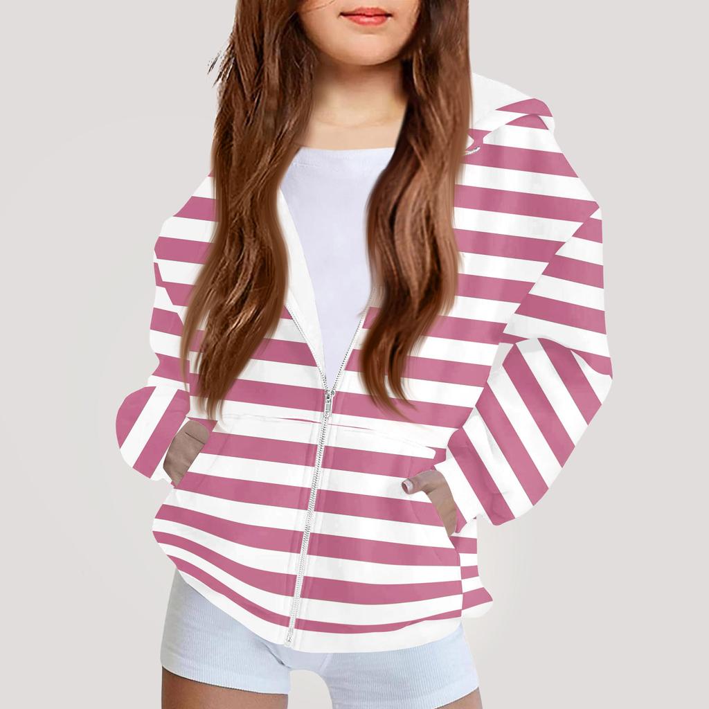 Children's Fashion Printed Long Sleeved Hooded Sweatshirt Girls' Hoodie Jacket