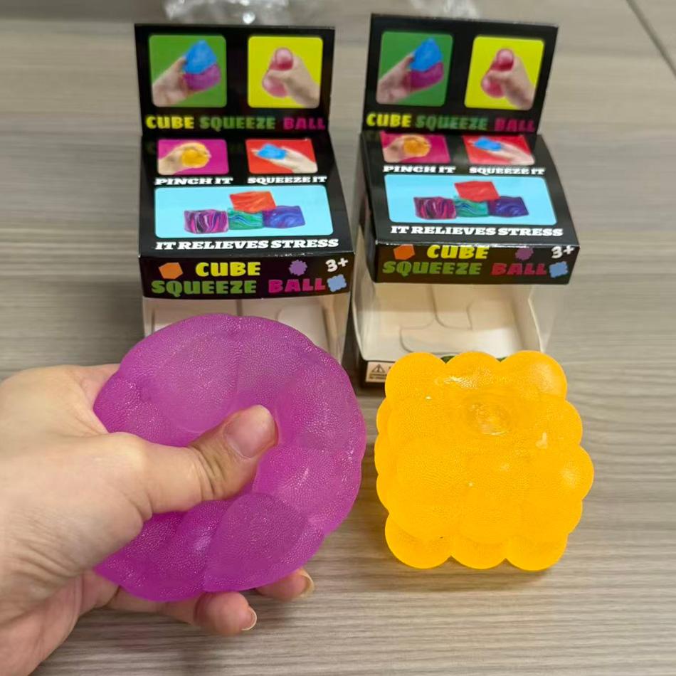 3D Candy-Shaped Stress Relief Squeeze Toy With Music For Adults And Kids - Sensory Decompression Cube For Stress Relief