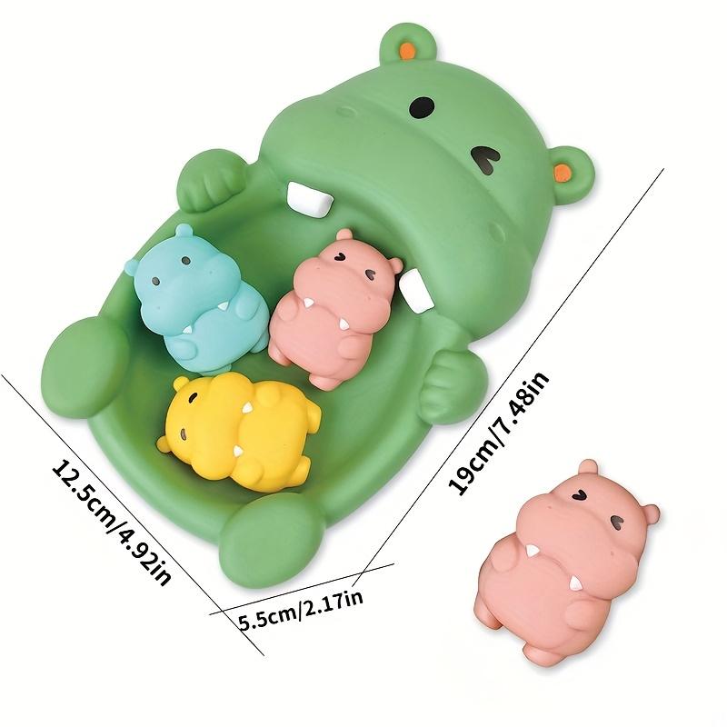 4pcs Youngsters's Bathroom Floating Animal Hippo Otter Sealed Floating Play Toy Youngsters Bath Bath Toy, Mixed Colors, Durable Material, Suitable