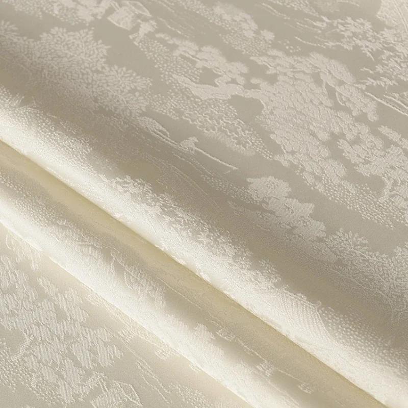 100x150cm Antique Style Jacquard Imitation Acetic Acid Fabric Brocade Satin Silk Fabric Cheongsam Dress Hanfu Horse-face Skirts