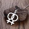 Female Symbol Necklaces for Women Three Colors Stainless Steel Lesbian Pendant Casual LGBT Jewelry
