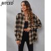 Dames Vintage Casual Herfst Winter Lange Mouw POLO Kraag Jassen & Mantels