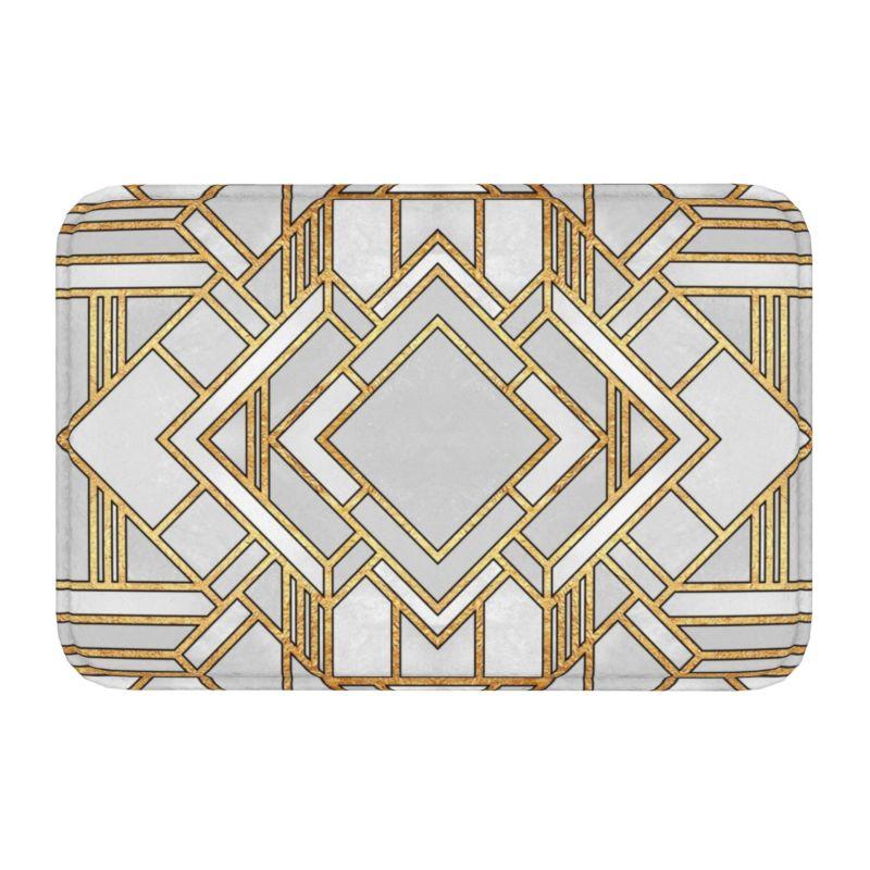 Rose Gold And Gray Geometric Pattern Floor Door Kitchen Bath Mats Anti-Slip Outdoor Abstract Doormat Toilet Entrance Rug Carpet